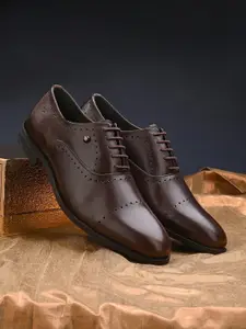 House of Pataudi Men Genuine Leather Lace-Up Formal Derbys