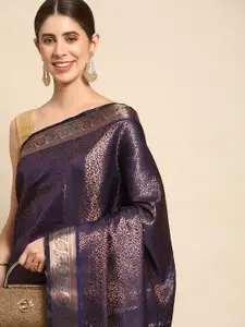 Mitera Woven Design Zari Silk Blend Handloom Kanjeevaram Saree