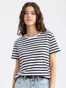 DeFacto Striped Round Neck Cotton T-shirt