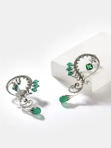 SHAYA 925 Sterling Silver Contemporary Oxidized Drop Earrings