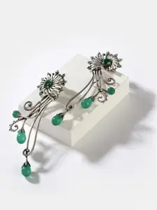 SHAYA 925 Sterling Silver Contemporary Oxidized Drop Earrings