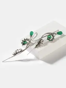 SHAYA 925 Sterling Silver-Plated Oxidised Ear Cuff  Earrings