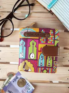 Funk For Hire Women Printed PU Water Resistant Two Fold Wallet with SD Card Holder