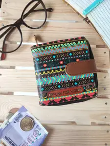 Funk For Hire Women Printed PU Water Resistant Two Fold Wallet with SIM Card Holder