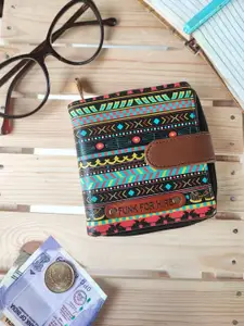 Funk For Hire Women Printed PU Water Resistant Two Fold Wallet with SIM Card Holder