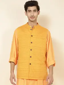 Fabindia Pure Cotton Woven Design Nehru Jacket