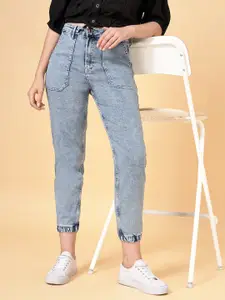 SF JEANS by Pantaloons Women Blue High-Rise Heavy Fade Jogger