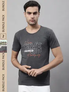 MACK JONNEY Pack of 2 Printed Round Neck Cotton T-shirt