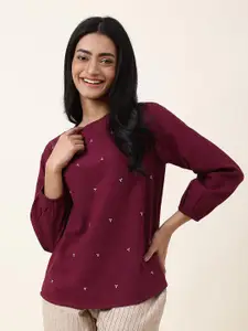 Fabindia Floral Embroidered Cotton Top