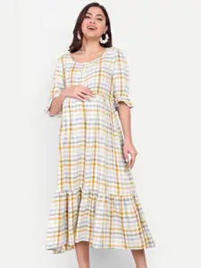 Aaruvi Ruchi Verma Checked Maternity A-Line Dress