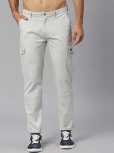Thomas Scott Men Smart Slim Fit Easy Wash Cargos Trousers
