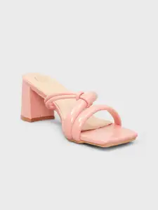 20Dresses Woven Design Open Toe Block Heels