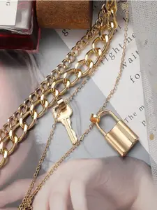 Jewels Galaxy Gold-Plated Layered Necklace