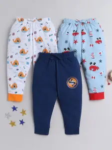 BUMZEE Infants Boys Pack Of 3 Printed Pure Cotton Pyjamas