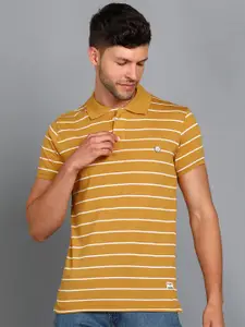 Alan Jones Striped Polo Collar T-shirt