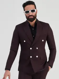 MR BUTTON Slim-Fit Double-Breasted Formal Blazer