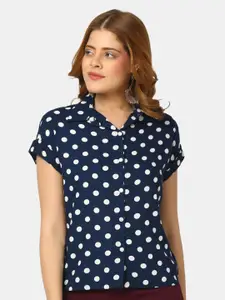 V-Mart Polka Dots Printed Cotton Casual Shirt