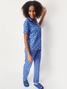 max Conversational Printed Pure Cotton Night Suit