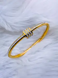 ZIVOM Women Cubic Zirconia Gold-Plated Kada Bracelet