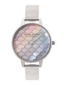 OLIVIA BURTON LONDON Women Mother of Pearl & Patterned Dial Stainless Steel Watch OB16US46