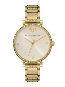Olivia Burton Women Embellished Stainless Steel Bracelet Style Strap Watch 24000002