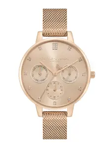Olivia Burton Women Embellished MultiFunction Bracelet Style Watch 24000008-Gold