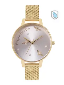 OLIVIA BURTON LONDON Women Embellished Pearly Queen Bracelet Style Watch OB16PQ06-Silver