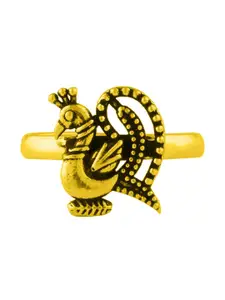 ahilya 92.5 Sterling Silver & Gold-Plated Peacock Shaped Toe Ring