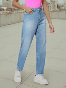 Flying Machine Women Straight Fit Mid-Rise Light Fade Cotton Jeans