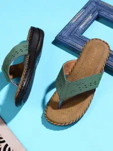 TRASE Laser Cuts T-Strap Flats