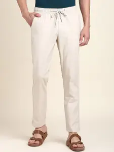 Dennis Lingo Men Flat-Front Mid-Rise Comfort Slim Fit Trousers