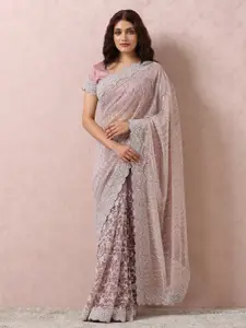 MOHEY Embellished Embroidered Net Saree