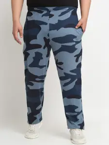 plusS Men Plus Size Camouflage Printed Straight Cotton Track Pants