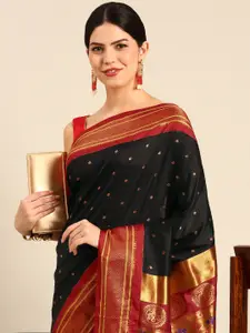 Varkala Silk Sarees Ethnic Motifs Zari Silk Blend Paithani Saree