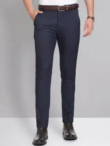 AD By Arvind Men Flat-Front Mid-Rise Slim Fit Formal Trousers