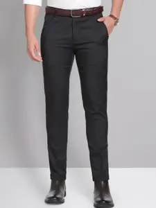 AD By Arvind Men Flat-Front Mid-Rise Slim Fit Formal Trousers