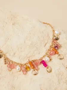 Accessorize London Women Coin & Beaded Drop Necklace