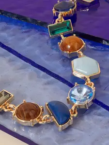 Accessorize Gold-Plated Eclectic Crystal-Studded Necklace