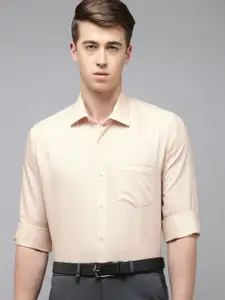 Van Heusen Self Design Textured Custom Fit Pure Cotton Formal Shirt