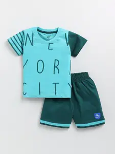 Toonyport Boys Printed Pure Cotton Short Sleeves T-shirt with Shorts Clothing Set