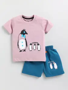 Toonyport Boys Printed Pure Cotton T-shirt with Shorts