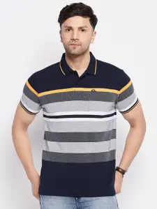 98 Degree North Striped Polo Collar T-shirt