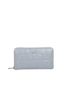 Metro Women Geometric Textured Zip Around Wallet with SD Card Holder