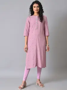 W Floral Embroidered Thread Work Kurta