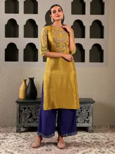 W Ethnic Motifs Embroidered Thread Work Kurta