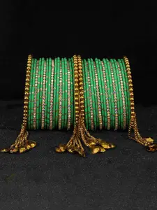 NMII Set Of 38 Artificial Stones Studded Bangles