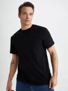 DeFacto Ribbed Round Neck Cotton T-shirt