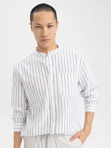 DeFacto Vertical Stripes Striped Pure Cotton Casual Shirt