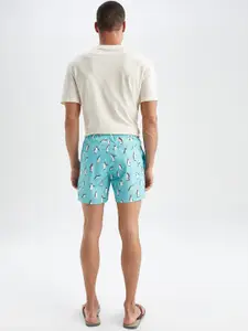 DeFacto Men Animal Printed Mid Rise Shorts