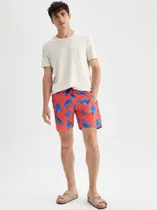 DeFacto Men Tropical Printed Mid Rise Shorts